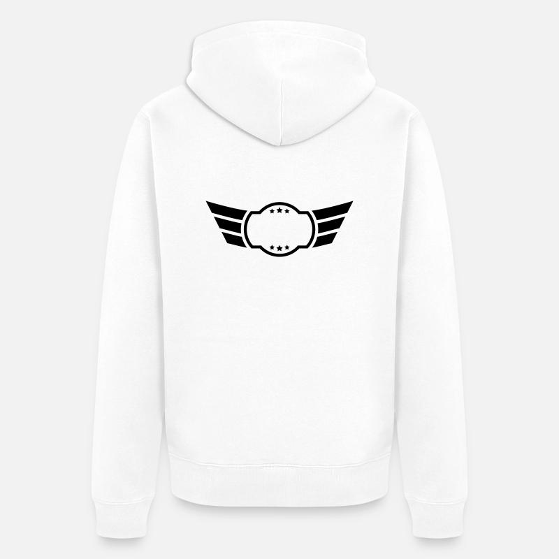 Wings Logo - Veste à capuche bio Premium Unisexe - blanc
