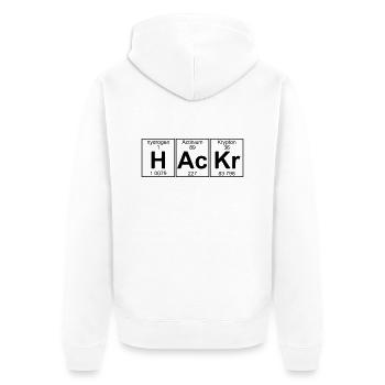 H-Ac-Kr (hackr) - Full - Unisex Premium Organic Zip Hoodie - white - Back - Thijin (182cm)