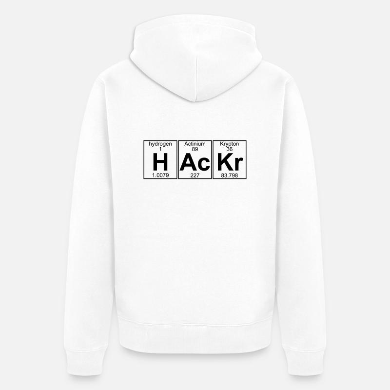 H-Ac-Kr (hackr) - Full - Veste à capuche bio Premium Unisexe - blanc