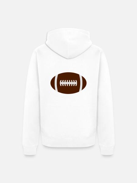 rugby ball - Unisex Premium Organic Zip Hoodie - white