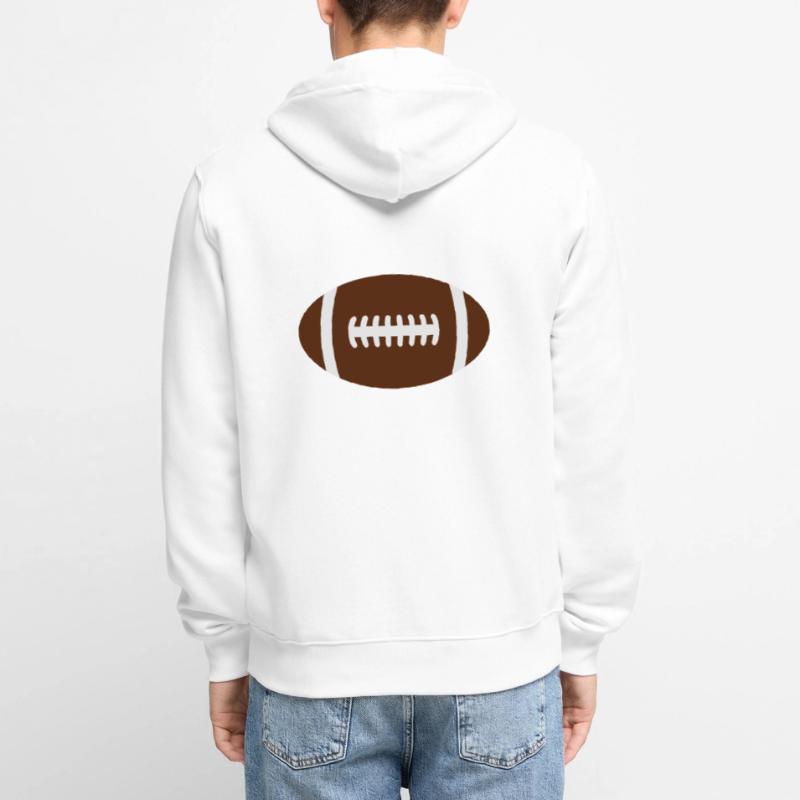 Rugbyball Unisex Premium Bio Zip Hoodie