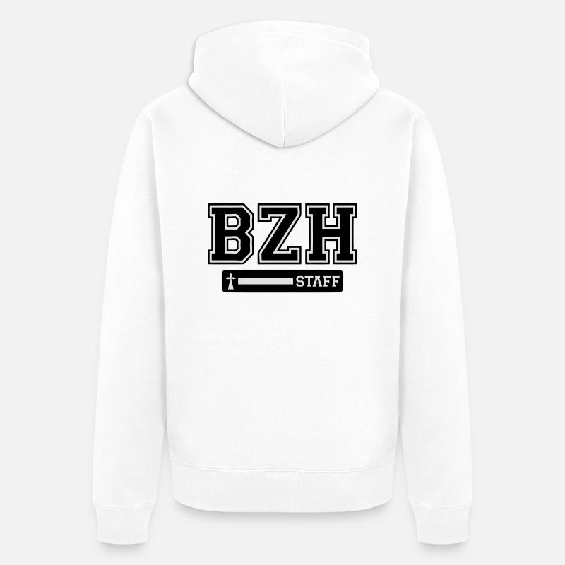 breizh staff logo - Veste à capuche bio Premium Unisexe - blanc