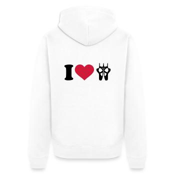 I love Ballet - Unisex Premium Organic Zip Hoodie - white - Back - Thijin (182cm)
