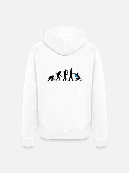 evolution_kinderkarre_032014_mann_b_2c - Unisex Premium Bio Zip Hoodie - Weiß
