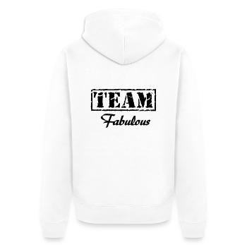 Team Fabulous - Unisex Premium Organic Zip Hoodie - white - Back - Thijin (182cm)