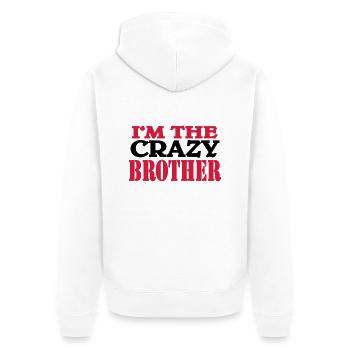I'm the crazy Brother - Unisex Premium Organic Zip Hoodie - white - Back - Thijin (182cm)
