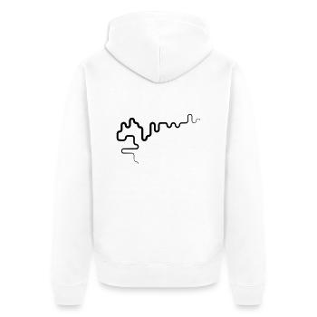 Iceland - Unisex Premium Bio Zip Hoodie - Weiß - Hinten - Thijin (182cm)