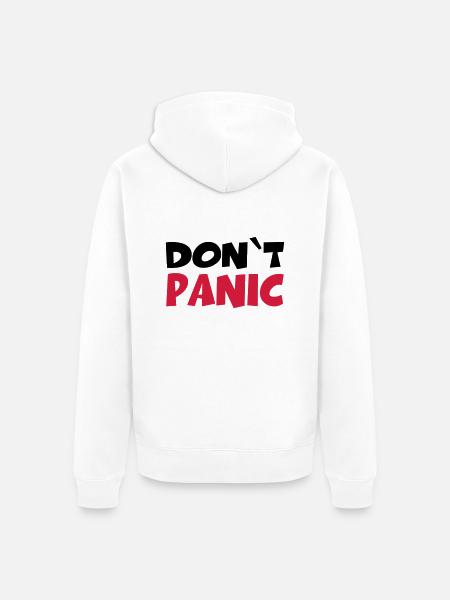 Don't panic - Unisex Premium Organic Zip Hoodie - white