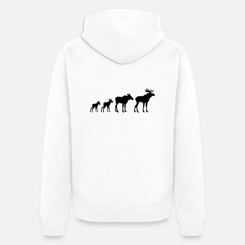 Elk Evolution - Unisex Premium Bio Zip Hoodie - Weiß