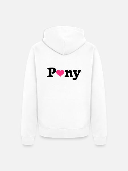 Pony Herz - Unisex Premium Bio Zip Hoodie - Weiß