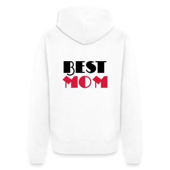 Best Mom - Unisex Premium Bio Zip Hoodie - Weiß - Hinten - Thijin (182cm)