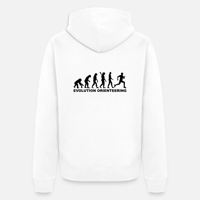 Evolution Orienteering - Unisex Premium Organic Zip Hoodie - white