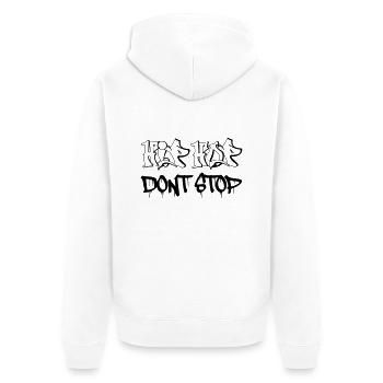 hip_hop_dont_stop - Unisex Premium Bio Zip Hoodie - Weiß - Hinten - Thijin (182cm)