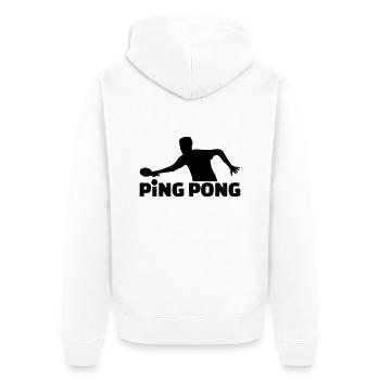 Ping Pong - Unisex Premium Organic Zip Hoodie - white - Back - Thijin (182cm)