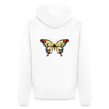butterfly - Unisex Premium Organic Zip Hoodie - white - Back - Thijin (182cm)