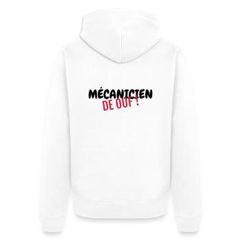 mécanique / mécanicien / mécano / garage - Veste à capuche bio Premium Unisexe - blanc - Dos - Thijin (182cm)