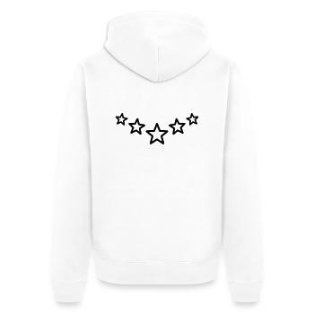 Sterne Deko Reihe Linie Spitz Stern Aussenlinie - Unisex Premium Bio Zip Hoodie - Weiß - Hinten - Thijin (182cm)