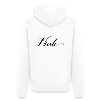 (nicole) - Unisex Premium Bio Zip Hoodie - Weiß - Hinten - Thijin (182cm)