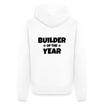 manoeuvre / chantier / bâtiment / ouvrier - Veste à capuche bio Premium Unisexe - blanc - Dos - Thijin (182cm)