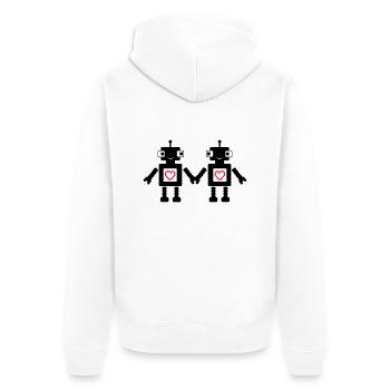 roboters_in_love_02 - Veste à capuche bio Premium Unisexe - blanc - Dos - Thijin (182cm)