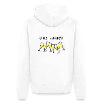 sekt girls nightout - Unisex Premium Bio Zip Hoodie - Weiß - Hinten - Thijin (182cm)