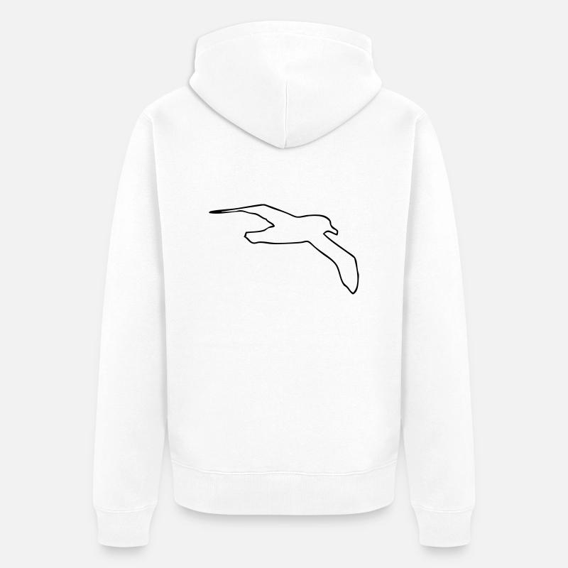 Möwe - Unisex Premium Bio Zip Hoodie - Weiß