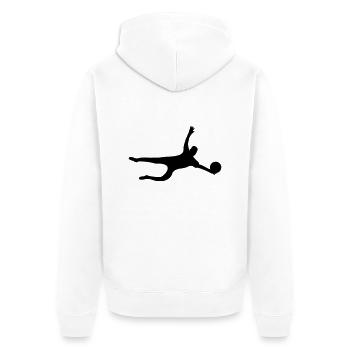 torwart - Unisex Premium Bio Zip Hoodie - Weiß - Hinten - Thijin (182cm)