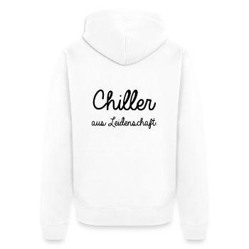 chiller - Unisex Premium Bio Zip Hoodie - Weiß - Hinten - Thijin (182cm)