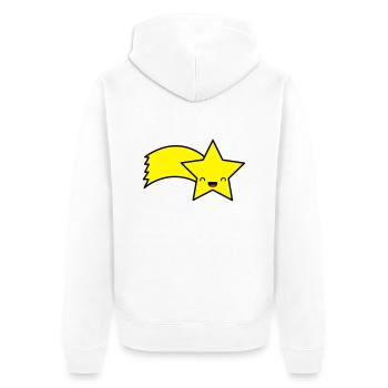 sternschnuppe_002 - Unisex Premium Bio Zip Hoodie - Weiß - Hinten - Thijin (182cm)
