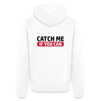 Spiel Catch Me - Unisex Premium Bio Zip Hoodie - Weiß - Hinten - Thijin (182cm)