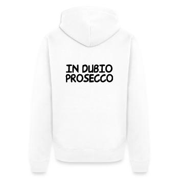 in dubio prosecco - Unisex Premium Bio Zip Hoodie - Weiß - Hinten - Thijin (182cm)