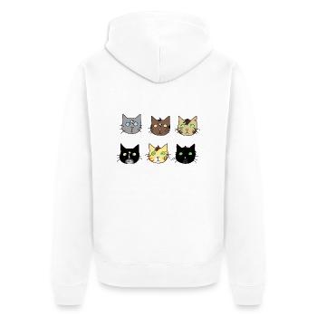 cats, Katzen, wie Warrior - Unisex Premium Bio Zip Hoodie - Weiß - Hinten - Thijin (182cm)