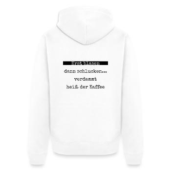 arbeitskollegin bücher bürohumor heiß haustier - Unisex Premium Bio Zip Hoodie - Weiß - Hinten - Thijin (182cm)