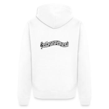 Notes de musique sur douve ondulée - Veste à capuche bio Premium Unisexe - blanc - Dos - Thijin (182cm)