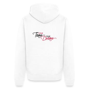 One Team Lettering - Unisex Premium Organic Zip Hoodie - white - Back - Thijin (182cm)