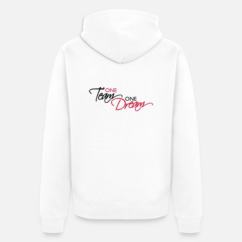 Lettrage d’une équipe - Veste à capuche bio Premium Unisexe - blanc
