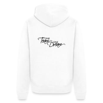 Lettering One Team - Unisex Premium Organic Zip Hoodie - white - Back - Thijin (182cm)