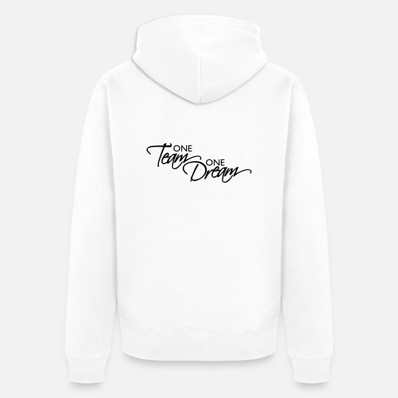 Lettrage d’une équipe - Veste à capuche bio Premium Unisexe - blanc
