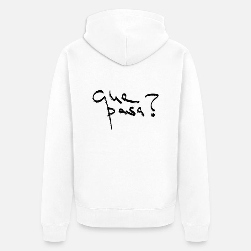 Que Pasa Line Art - Minimalistisk - Ekologisk premiumluvjack unisex - vit