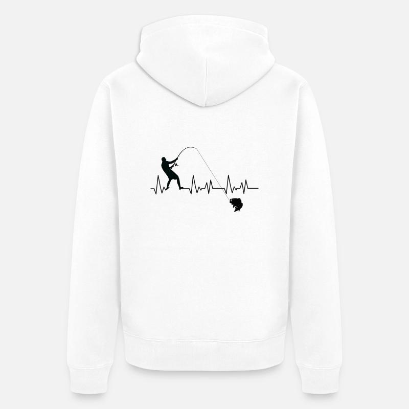 Idée cadeau pêcheur pêcheur - Veste à capuche bio Premium Unisexe - blanc