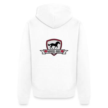 Conception de citation de fille de cheval - Veste à capuche bio Premium Unisexe - blanc - Dos - Thijin (182cm)