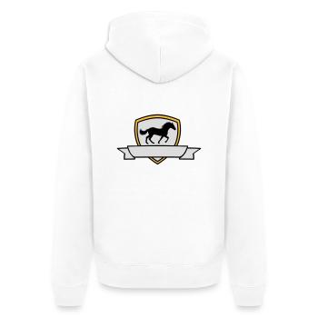 Banner Horse Coat of Arms Shield - Unisex Premium Organic Zip Hoodie - white - Back - Thijin (182cm)