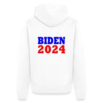 Joe biden 2024 - Unisex Premium Bio Zip Hoodie - Weiß - Hinten - Thijin (182cm)
