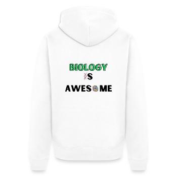 Biology is awesome - Unisex Premium Bio Zip Hoodie - Weiß - Hinten - Thijin (182cm)