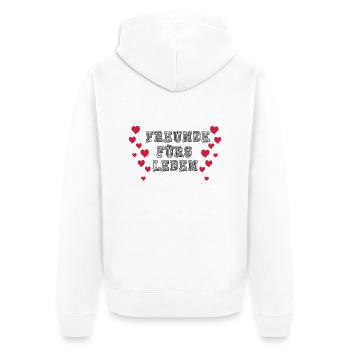 Freunde fürs Leben - Unisex Premium Bio Zip Hoodie - Weiß - Hinten - Thijin (182cm)