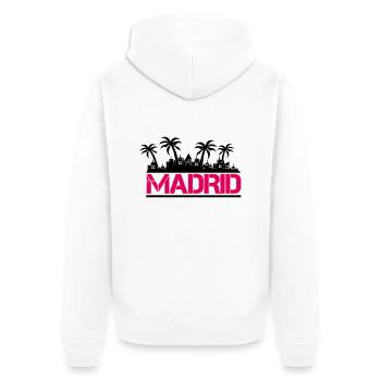 madrid - Unisex Premium Bio Zip Hoodie - Weiß - Hinten - Thijin (182cm)