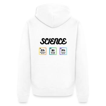 Science Wissenschaft - Unisex Premium Bio Zip Hoodie - Weiß - Hinten - Thijin (182cm)