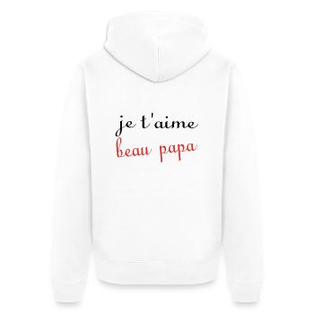 I love you stepdad - Unisex Premium Organic Zip Hoodie - white - Back - Thijin (182cm)