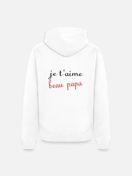 I love you stepdad - Unisex Premium Organic Zip Hoodie - white