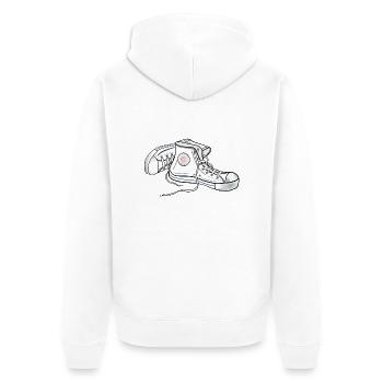 Chucks white - Unisex Premium Organic Zip Hoodie - white - Back - Thijin (182cm)